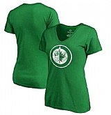 Women Winnipeg Jets Fanatics Branded St. Patrick's Day White Logo T-Shirt Kelly Green FengYun